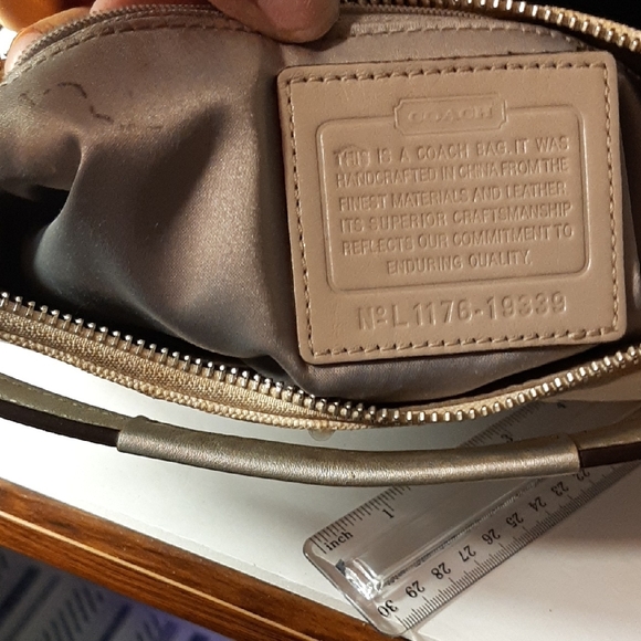 SALE! Coach Kristin Hobo Signature Beige & Silver Sequined Shoulder Bag - Picture 13 of 16